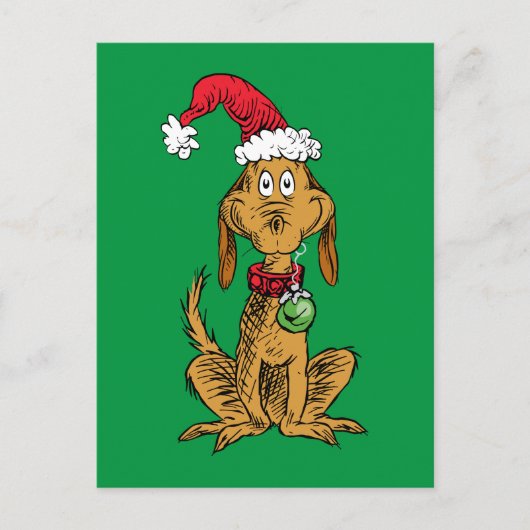 Max de hond met kerstmuts briefkaart (Voorkant)