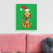 Max de hond met kerstmuts canvas afdruk (Insitu (Woonkamer))