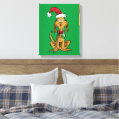 Max de hond met kerstmuts canvas afdruk (Insitu (Slaapkamer))