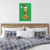 Max de hond met kerstmuts canvas afdruk (Insitu (Slaapkamer))