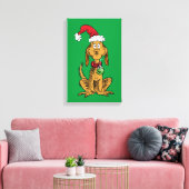 Max de hond met kerstmuts canvas afdruk (Insitu (Woonkamer))