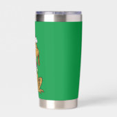 Max de hond met kerstmuts geïsoleerde drinkbeker (Achterkant)