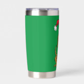 Max de hond met kerstmuts geïsoleerde drinkbeker (Voorkant)