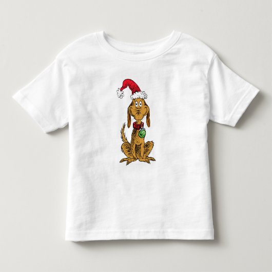 Max de hond met kerstmuts kinder shirts (Voorkant)