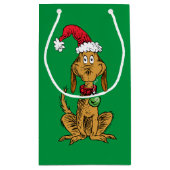 Max de hond met kerstmuts klein cadeauzakje (Achterkant)