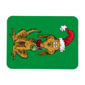 Max de hond met kerstmuts magneet (Horizontaal)