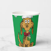 Max de hond met kerstmuts papieren bekers (Achterkant)