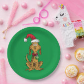 Max de hond met kerstmuts papieren bordje (Feest)