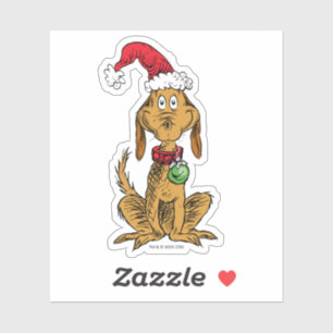 Max de hond met kerstmuts sticker
