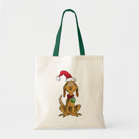 Max de hond met kerstmuts tote bag (Voorkant)