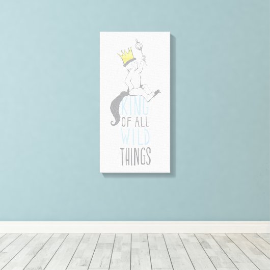 Max | De koning van alle wilde dingen - blauw Canvas Afdruk (Insitu (Houten vloer))
