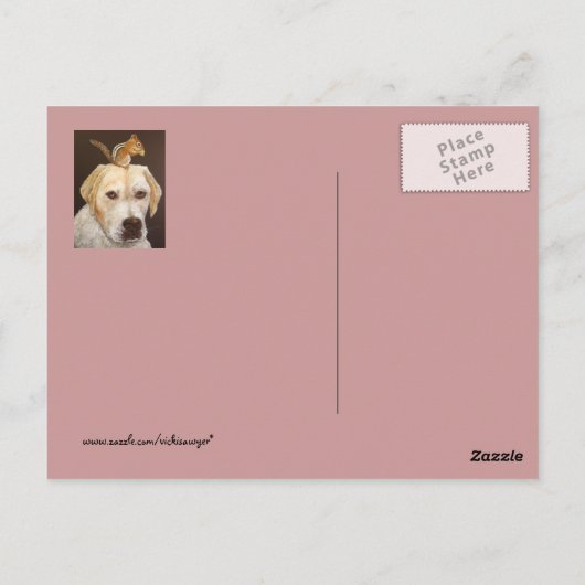 Max en Chipmunk briefkaart (Achterkant)