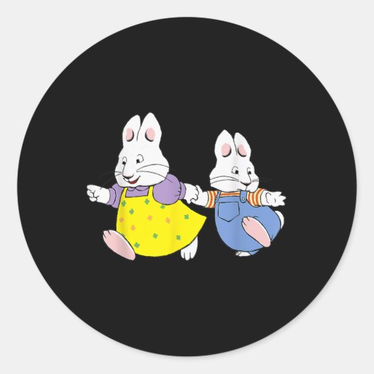 Max en verjaardagsdecoraties Ruby Bunny  Ronde Sticker (Voorkant)
