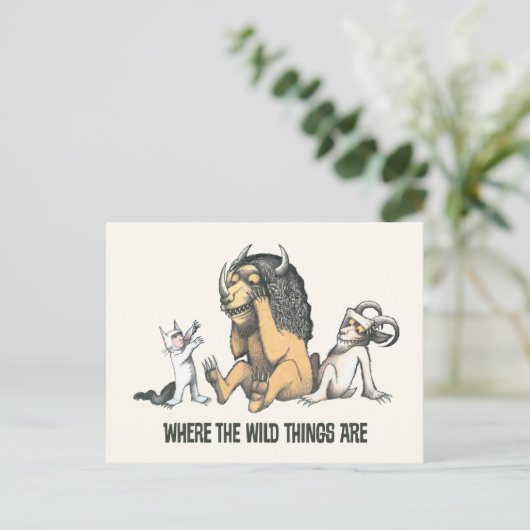 Max en Wilde Dingen spelen Briefkaart (Staand voorkant)
