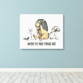 Max en Wilde Dingen spelen Canvas Afdruk (Insitu (Houten vloer))