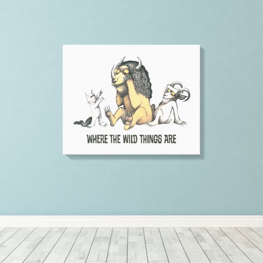 Max en Wilde Dingen spelen Canvas Afdruk (Insitu (Houten vloer))