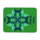 MAX groen blauw verjaardagskaart achthoekige ster  Magneet (Horizontaal)