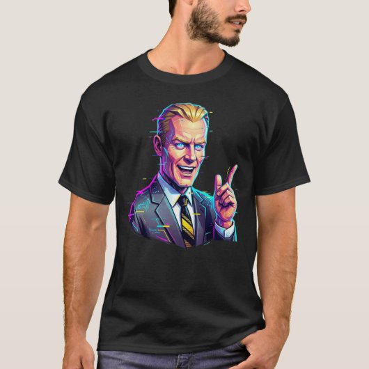 Max Headroom Futuristisch T-Shirt (Voorkant)