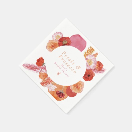 MAX Helder Bloemenkroon & Prosecco Bruiloftsfeest Servet (Hoek)