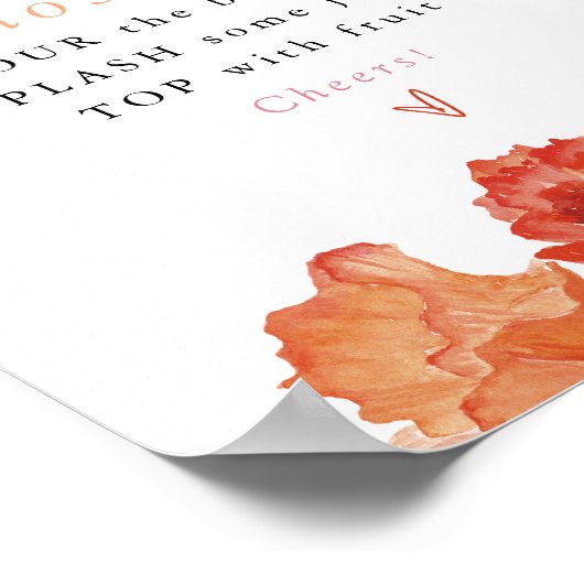 MAX Heldere Bloemen Prosecco Mimosa Bar Poster (Hoek)