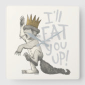 Max | Ik eet je wel op! Vierkante Klok (Voorkant)