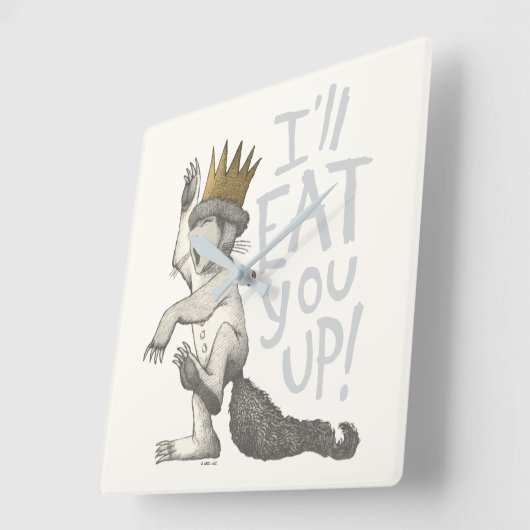 Max | Ik eet je wel op! Vierkante Klok (Hoek)