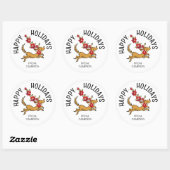 Max Kerst Poinsettia | Kerstcadeautag Ronde Sticker (Vel)