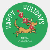 Max Kerstmis Poinsettia | Christmas Gift Label (Voorkant)