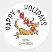 Max Kerstmis Poinsettia | Christmas Gift Label (Voorkant)