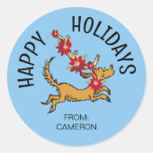 Max Kerstmis Poinsettia | Christmas Gift Label (Voorkant)