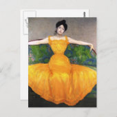 Max Kurzweil-Lady in Yellow Dress Briefkaart (Voorkant / Achterkant)
