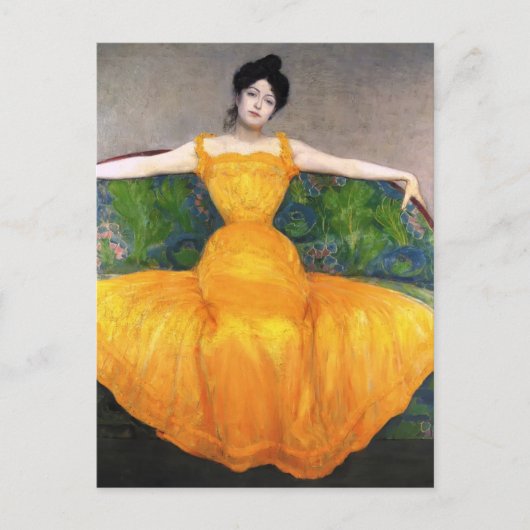 Max Kurzweil-Lady in Yellow Dress Briefkaart (Voorkant)