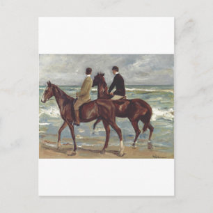 Max Liebermann: Twee ruiters op het strand Kunst Briefkaart