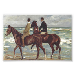 Max Liebermann: Twee ruiters op het strand Kunst Foto Afdruk