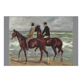 Max Liebermann: Twee ruiters op het strand Kunst Perfect Poster