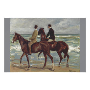 Max Liebermann: Twee ruiters op het strand Kunst Perfect Poster