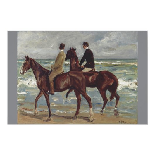 Max Liebermann: Twee ruiters op het strand Kunst Perfect Poster (Voorkant)