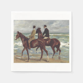 Max Liebermann: Twee ruiters op het strand Kunst Servet