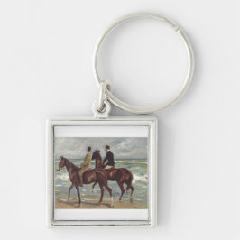 Max Liebermann: Twee ruiters op het strand Kunst Sleutelhanger