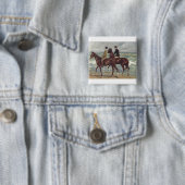 Max Liebermann: Twee ruiters op het strand Kunst Vierkante Button 5,1 Cm (In situ)