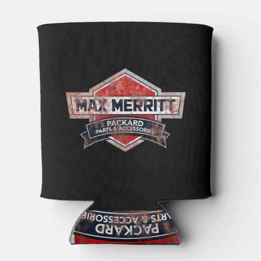 Max Merritt Auto Onderdelen Koelbox Rusty Logo Blikjeskoeler (Achterkant)