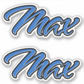Max Name blue Aufkleber Sticker Stickerset (Voorkant)