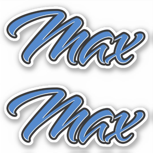 Max Name blue Aufkleber Sticker Stickerset (Voorkant)