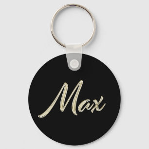 Max Name whitegold Button Schlüsselanhänger Sleutelhanger