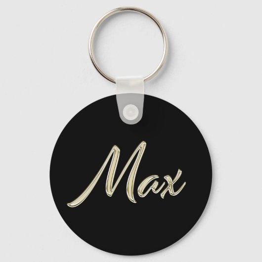 Max Name whitegold Button Schlüsselanhänger Sleutelhanger (Voorkant)