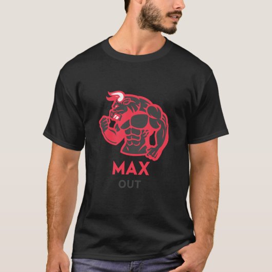Max Out Bull Bodybuilding Shirt (Voorkant)