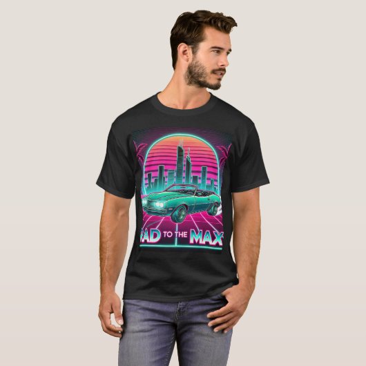 Max Retro 80s T-Shirt - Neon (Voorkant volledig)