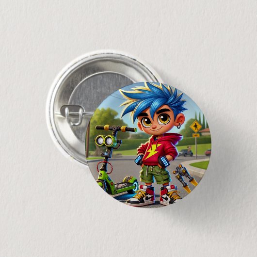 Max Rockett Ronde Button 3,2 Cm (Voorkant /achterkant)