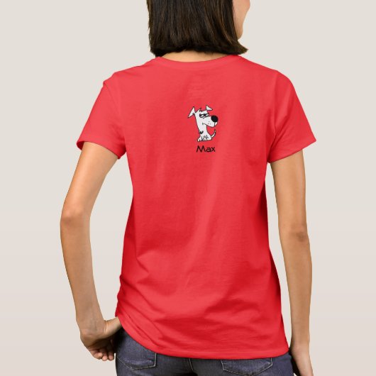 Max. roze rood van de Dog T-Shirt (Achterkant)