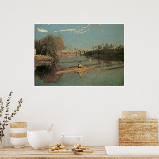 Max Schmitt in een Single Scull, 1871 Thomas Moran Poster (Keuken)